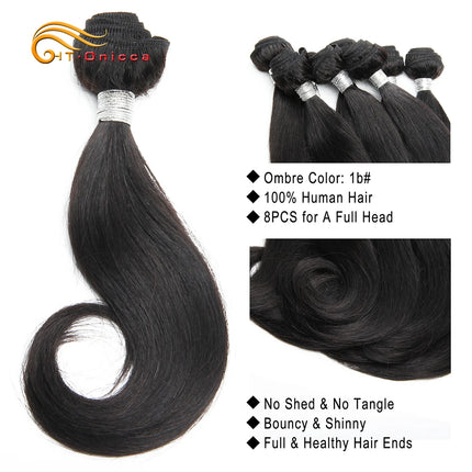 Short Curly Hair Bundles 100% Human Hair Extensions Brazilian Hair Weave Bundles 8 Pcs/Lot Ombre Bundles For Women