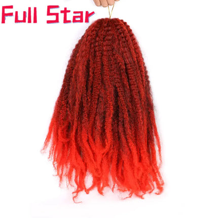 18inch Afro Kinky Curly Marley Braids Synthetic Crochet Braid Yaki Ombre Braiding Hair Extensions Bulk Black Brown Burgundy