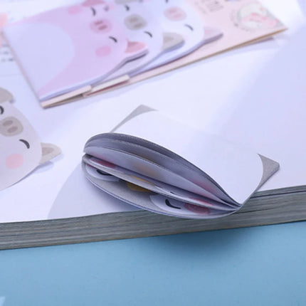 45Sheets/Pack Cartoon Sticky Notes Kawaii Penguin Pig Bear Cat Memo Pads Sticker Student Gifts Stationery School Office Supplies