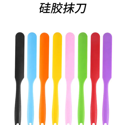 High Temperature Resistant Silicone Long Spatula Multi-color Cream Spatula Household Cake Making Small Accessories Baking Tools