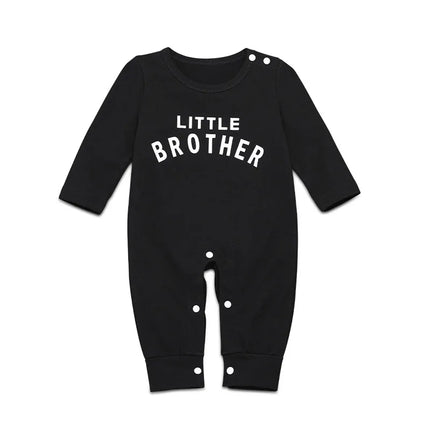 0-24Months Baby Boys Spring Autumn Romper Letter Long Sleeve Baby Boys Jumpsuits Solid Black Blue Playsuit For Baby Boys