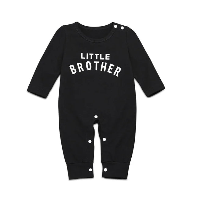 0-24Months Baby Boys Spring Autumn Romper Letter Long Sleeve Baby Boys Jumpsuits Solid Black Blue Playsuit For Baby Boys