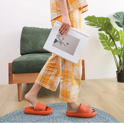 Women Thick Platform Cloud Slippers Indoor Home Eva Soft Sole Pillow Slides Sandals Woman 2025 Summer Non Slip Beach Flip Flops