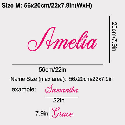 Personalized name vinyl decal wall sticker Car/Door Window Custom Name Boys Girls Bedroom Decal 20 Colours Choose