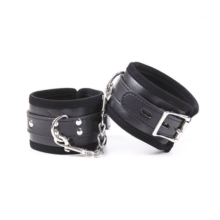 PU Leather Soft Hand Cuffs Ankle Wristcuff Restraint Lockable Buckle Bondage Lockable Shackle Sex Toy for Men Women Adult Toys