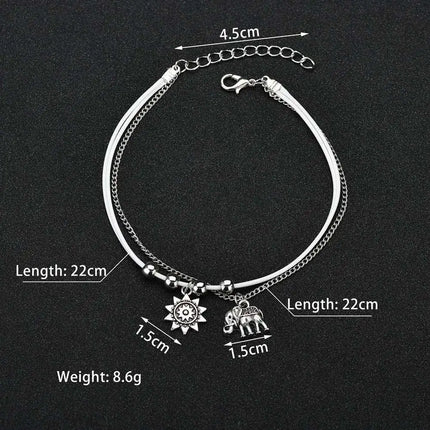 Simple Slim Adjustable Ankle bracelets Silver Color Anklets for Women Summer Beach on the Leg Chain Cheville Foot Jewellery