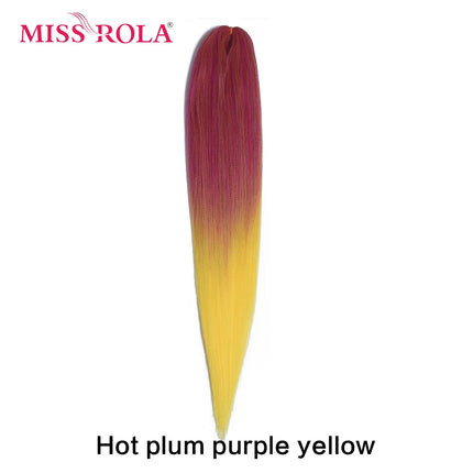 Miss Rola Synthetic 26 Inches 75g Kanekalon Hair Wholesale Bulk Braid Hair Extension Pre Stretched Pink Blonde Twist Jumbo Braid