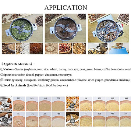 800G 2980W Herb Grinder Coffee Machine Grain Spices Mill Medicine Wheat Mixer Dry Food Grinder Mill Grinding Machine