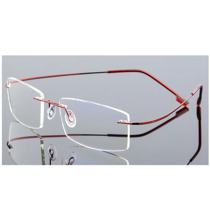 Ultralight Coating Frameless Myopia Glasses -1.0 -1.5 -2.0 To -5.0, Rimless Super Light Stainless Steel Hyperopia +1.0 +2.0 +4.0