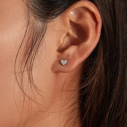 Bamoer 925 Sterling Silver Brilliant Star Earrings for Women Tiny Butterfly Stud Earrings Snowflake Girl Ear Studs Fine Jewelry