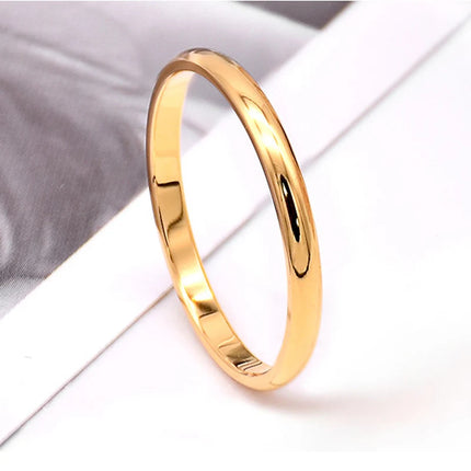 2mm Stainless Steel Thin Ring Rose Gold Black For Women Men Minimalist Jewelry Party Simple Fashion Gift Size 3 To 10