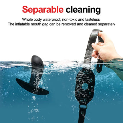 Inflatable Silicone Penis/Ball Gag Oral Dildo Open Mouth Plug Expandable Pump Big Anal Butt Plug Vibrator BDSM Flirt Sex Tools