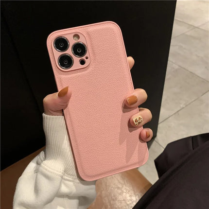 Korea Personalise Name Letters Leather PU Soft Phone Case For iPhone 15 14 13 12 11 Pro X XS Max XR 7 8 Plus Luxury Plain Cover
