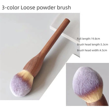 New 1Pcs European Vintage Wood Handle Makeup Brush High Quality Walnut Loose Powder Blush Foundation Contour Brush Super Soft
