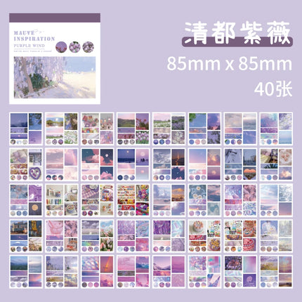 50sheets 50 Patterns Washi Paper Ins Stickers Book Aesthetic Scenery Sticker for Scrapbooking Journals Album Diary DIY Paers