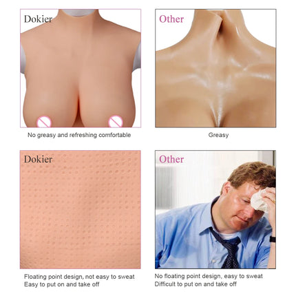Dokier Realistic Silicone Crossdressing Huge Fake Breast Forms Boobs for Crossdressers Drag Queen Shemale Crossdress Prothesis
