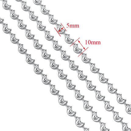 Wholesale 1 meter Moon and Heart Anklet Bracelet Necklace Link Chains For DIY Jewelry Making Supplies Accessories