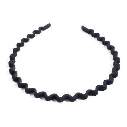 High Quality 1Pc/Lot 12cm Fashion Men's Women's Unisex Black Wavy Hair Head Hoop Band Sport Headband Hairband Hair Accessories
