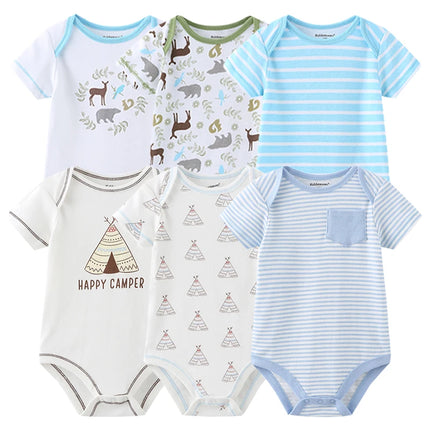 Baby Girl Jumpsuit 6Pcs/Lot Body Suit Spring Summer Toddler Boys Romper Cartoon Newborn Outfits Infant Clothes Set Cotton