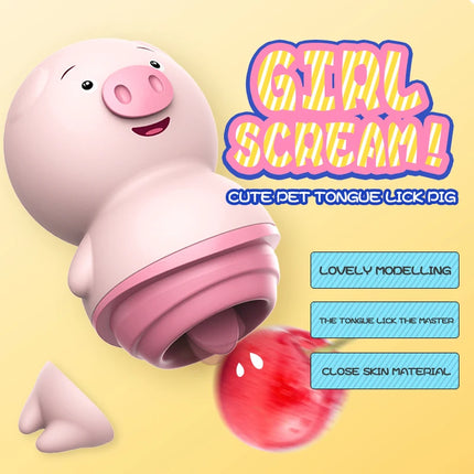 Tongue Licking Vibrator For Women 6 Modes Cute Sexy Pig Sex Toys Clit Stimulator G-Spot Nipple Female Masturbator Couples Toys