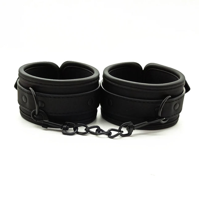 Sexy Adjustable Leather Handcuffs Collar Adult Toys Sex Games Bondage Restraints Exotic Accessories Sex Toys for Woman Couples