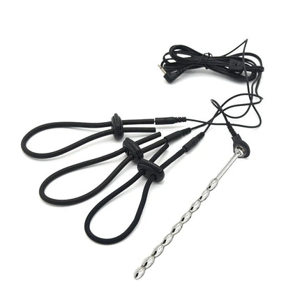 Strong BDSM Electric Shock Anal Vaginal Plug E-Stim Penis Ring Urethral Dilator Massage Gloves Nipple Clamps Sex Therapy Toy Kit