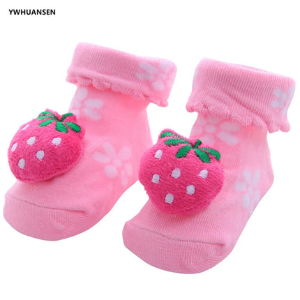 YWHUANSEN Toddler Cartoon Newborn Baby Girls Boys Anti-Slip Floor Socks Cute Infant Kids Animal Cotton Leg Warmers Striped Socks
