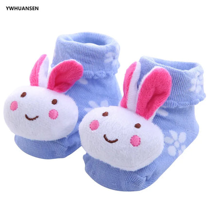 YWHUANSEN Toddler Cartoon Newborn Baby Girls Boys Anti-Slip Floor Socks Cute Infant Kids Animal Cotton Leg Warmers Striped Socks
