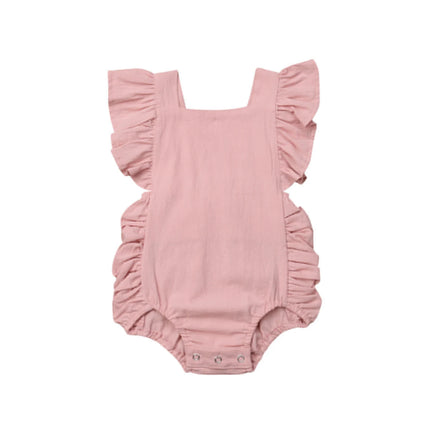 Citgeett Summer Newborn Baby Girl Bodysuit Ruffle Sleeveless Cute Solid Jumpsuit 4 Colors rUFFLE solid Fashion Outfits Sunsuit