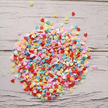 100g/bag Slime Filler Clay Sprinkles Filler Toys Accessories Candy Fake Cake Dessert Slices Decoration Heart Shape