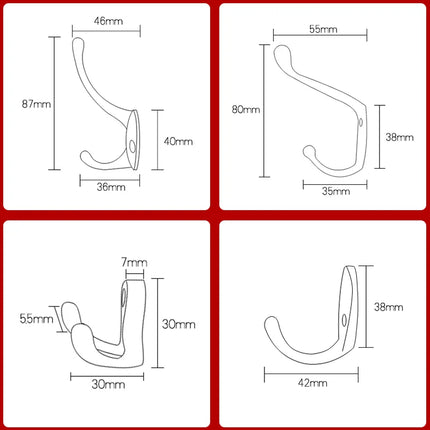 KAK Zinc Alloy Vintage Bronze Cloth Hook Hangers Wall Hook Coat Bag Hat Hanging Hooks Bathroom Kitchen Anitque Racks with screws