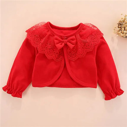 Lawadka Cotton Baby Girls Coats Bow Lace Princess Infant Coat Newborn Wedding Birthday Party Toddler Girl Outerwear Baby Clothes
