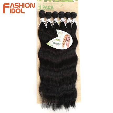 FASHION IDOL Water Wave Hair Bundles Synthetic Hair Extensions Ombre Blonde Hair Weave Bundles 6pcs 20" High Temperature Fiber