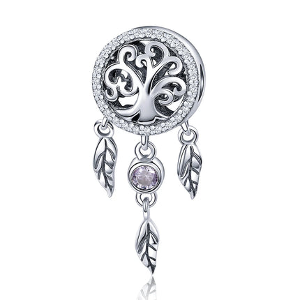 WOSTU Family Heart Charm High heels Mirror Makeup Pendant Bee Boy & Girl Charm Dreamcatcher Beads Jewelry Making Copper Zircon