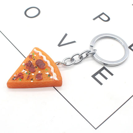 Cute Pizza Childhood Friendship Chain for Women Triangle Food Charms Necklace Best Friends Keychain BFF Jewelry Birthday Gifts