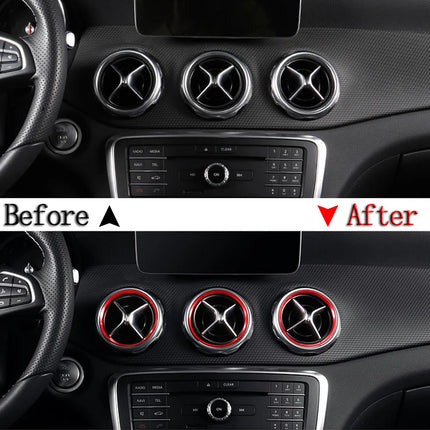 Car Air Condition Outlet Trim Ring For Mercedes Benz GLA CLA Class X156 CLA180 CLA200 GLA250 AMG CDI AC Vent Decoration Stickers