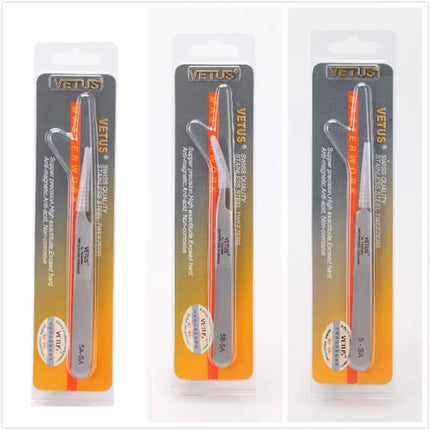 VETUS 6A-SA Eyelash Tweezers Stainless Steel Anti-static 3D/6D Volume Eyelash Extension Best Quality Fan Tweezer