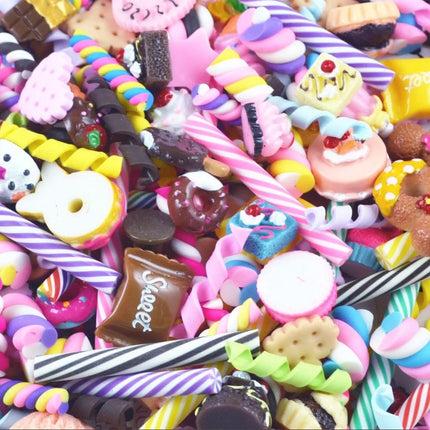 10Pcs Diy Crystal Slime Supplies Accessories Phone Case Decoration For Slime Filler Miniature Resin Cake Flowers Candy Chocolate