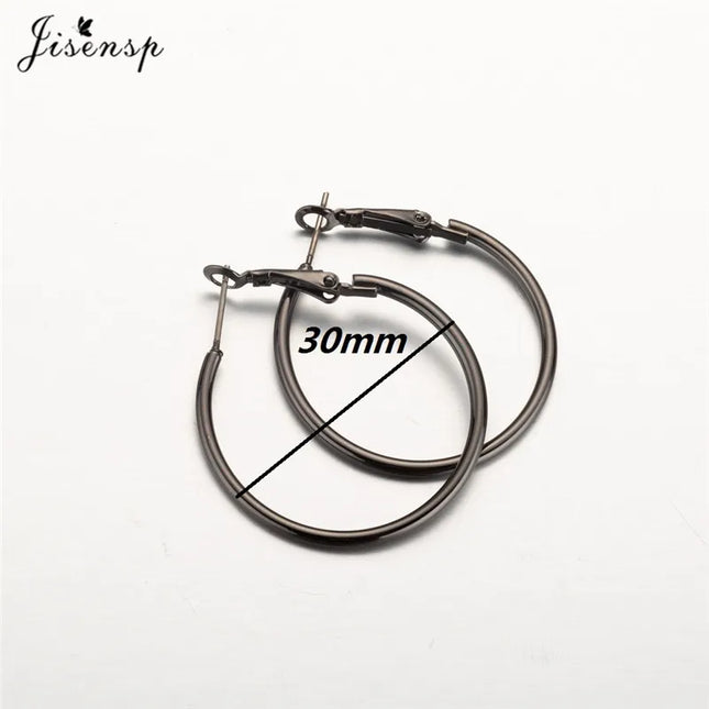 Jisensp 30/40/50/60mm Trendy Large Hoop Earrings Smooth Circle Earrings for Women Jewelry Hyperbole Oversizes Accessories