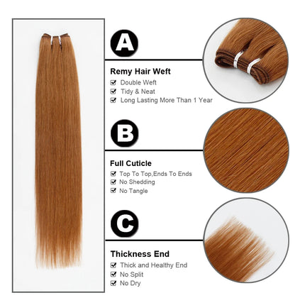 FOREVER HAIR 50g/pc 16" 18" 20" Remy Human Hair Weft Dark Brown European Straight Hair Extensions Natural Luxury Hair Weave