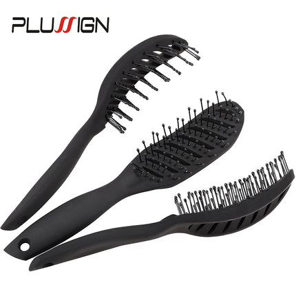 Plussign Curly Hair Brush White Afro Comb Black Detangle Magic Hair Comb Hairdressing Tool Bristle Brush For Salon And Home Use