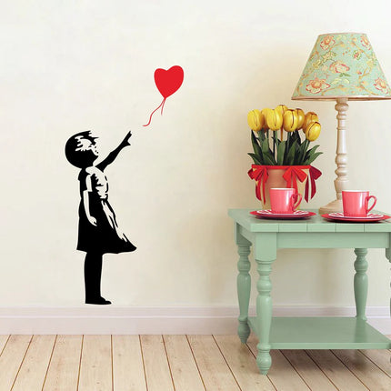 Banksy Wall Decal, Balloon Girl Inspired  - Banksy  Vinyl Wall Art Sticker ,A2064