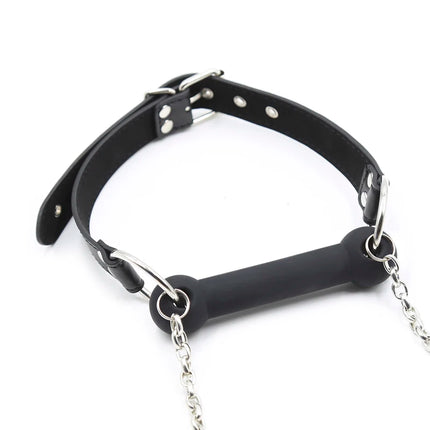 Thierry Silicone Bone Gag with Leash, Fetish SM Toys Bondage Open Mouth Gags,Adult Sex Toys For Couple Adult Games
