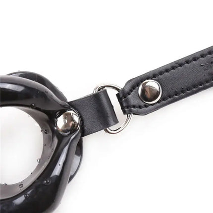 Leather Strap Rubber Lips O Ring Mouth Gag BDSM Bondage Blow Job Fetish submission Adult Sex Toys For Woman Sex Products