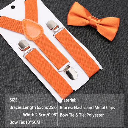 Kids Suspenders with Bowtie Fashion Children Bow Tie Set Boys Braces Girls Adjustable Suspenders Baby Wedding Ties Accessories