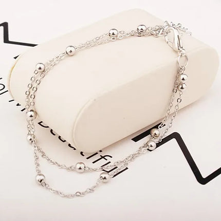 2020 New Fashion Footwear Jewelry Punk Style Gold Two-color Chain Ankle Bracelet New Product Launch Bracelet Leg Jewelry