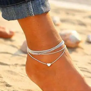 2020 New Fashion Footwear Jewelry Punk Style Gold Two-color Chain Ankle Bracelet New Product Launch Bracelet Leg Jewelry