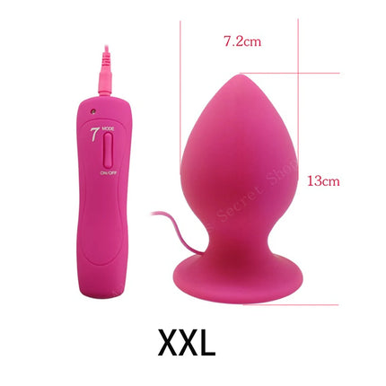 APHRDDISIA Big Size 7 Mode Vibrating Silicone Anal Butt Plug Suction Cup Vibrator For Men Women/Couples Erotic Toys