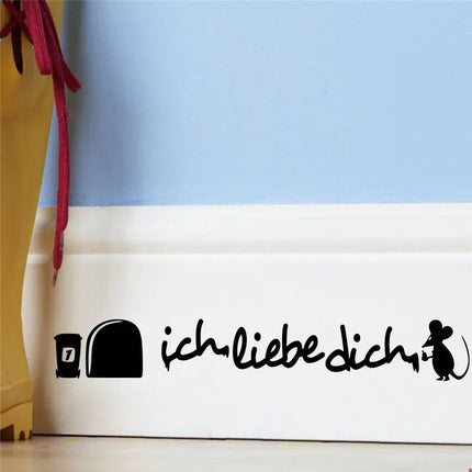 Funny Mouse Hole Wall Stickers Kitchen Bedroom Baseboard Home Decoration 3d Vinyl Wall Decals Diy Cartoon Rat Animal Mural Art