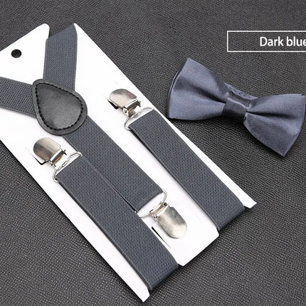 Kids Suspenders with Bowtie Fashion Children Bow Tie Set Boys Braces Girls Adjustable Suspenders Baby Wedding Ties Accessories